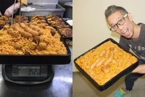 Restoran ini jual paket bento spageti raksasa, beratnya bikin melongo