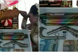 Aneh tapi nyata, pasangan ini menikah dengan mahar seperangkat knalpot