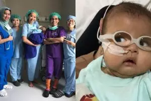 Perjuangan deretan seleb Tanah Air temani buah hatinya untuk dioperasi