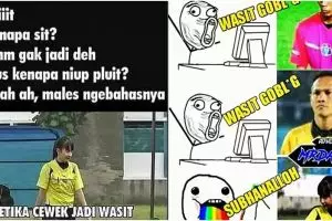 6 Meme ketika cewek jadi wasit ini bikin para cowok serba salah