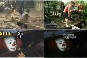 12 Foto editan kocak badut Pennywise, bikin seremnya hilang