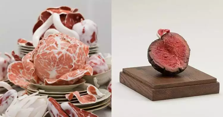10 Karya seni sayuran dan buah ini mirip daging, detailnya keren