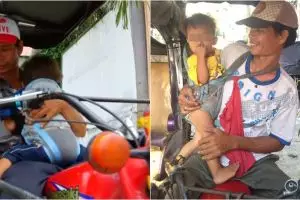 Kisah sopir angkutan roda tiga ajak anaknya bekerja ini bikin terenyuh