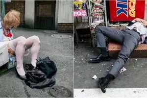 13 Potret kelakuan memalukan orang Jepang saat mabuk