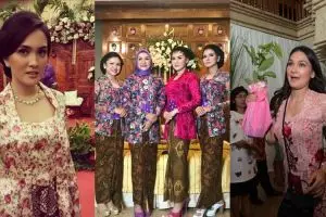 6 Seleb berkebaya kutubaru, sama cantik dengan bridesmaids Vicky Shu