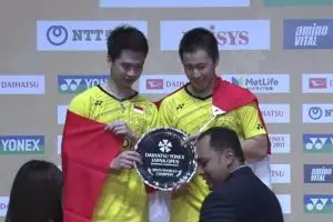 Main kurang dari 30 menit, Kevin/Marcus juara Jepang Terbuka 2017