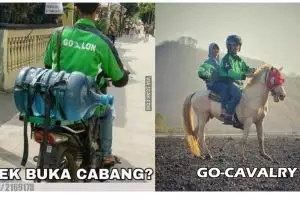 10 Foto driver ojek online diedit ini kece badai dan bikin ngakak