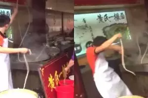 Aksi pria berjoget saat masak mi ini hilangkan bete seketika