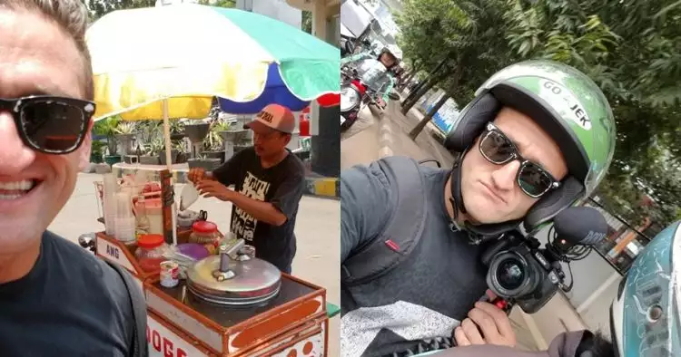 Ngojek keliling Jakarta, YouTuber no 1 dunia jajan es harga Rp 7 ribu
