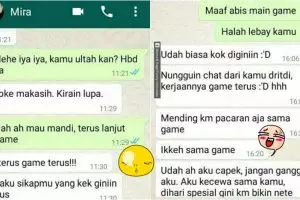 Obrolan chat cewek kesel cowoknya hobi ngegame, endingnya bikin baper