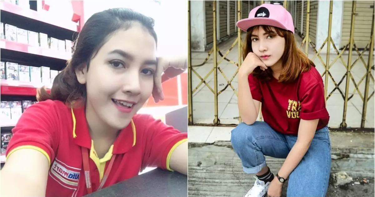 Erlina Bila, si kasir cantik yang jadi model di media sosial
