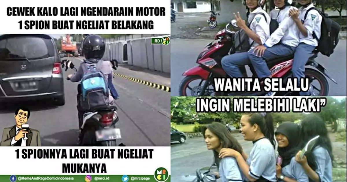 10 Meme cewek naik motor ini serunya nggak tanggung-tanggung