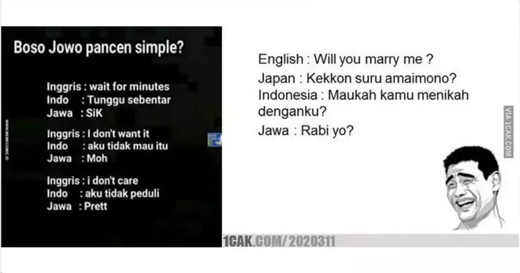 12 Meme kocak Bahasa Jawa ini bikin senyummu terkembang