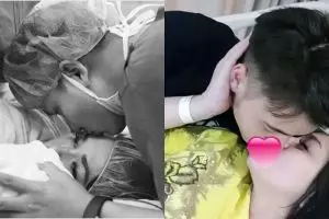 Penuh cinta, momen 8 seleb temani istri melahirkan ini bikin haru
