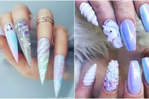 10 Nail art tema unicorn ini cantiknya kebangetan, bikin gemes