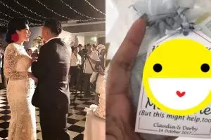 Nggak biasa, ini suvenir unik pernikahan Derby dan Claudia Adinda