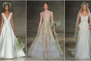 Tak glamor, 12 gaun pengantin Reem Acra ini desainnya simpel & klasik
