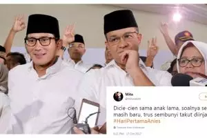 15 Kicauan kocak warganet soal 'Hari Pertama Anies' ini bikin ngakak