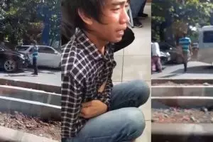 Marah-marah bawa golok, sopir angkot ini malah mewek pas ketemu polisi