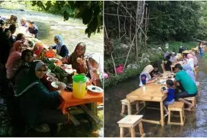 Unik banget, rumah makan ini ajak pengunjungnya makan di tengah sungai