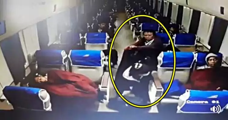 2 Pria ini terciduk kamera CCTV mencuri di kereta api eksekutif, duh!