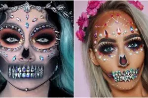 Rhinestone Skulls, tren makeup tengkorak berkilau yang kreatif abis