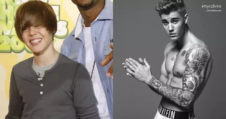 Transformasi penampilan Justin Bieber, dari kerempeng hingga kekar