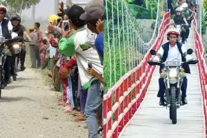 Ini 5 gaya Jokowi kendarai motor trail di Bekasi,  mau bonceng?