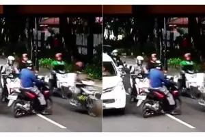 Cara polisi amankan pengendara motor yang lawan arus ini kocak