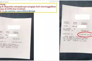 Sadis, struk ATM sisa saldo 1 miliar ini bikin warganet berandai-andai