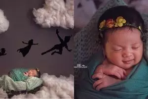 10 Wajah imut Adrenaa anak Olla Ramlan saat pemotretan bertema Disney