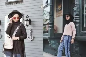 Tampil ceria dengan 9 padu padan hijab all-black ala selebgram Joyagh