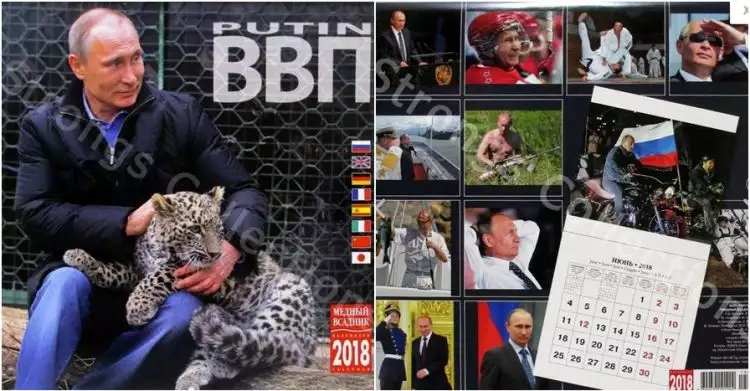 8 Foto gagah Vladimir Putin dalam kalender 2018 yang dijual di e-Bay