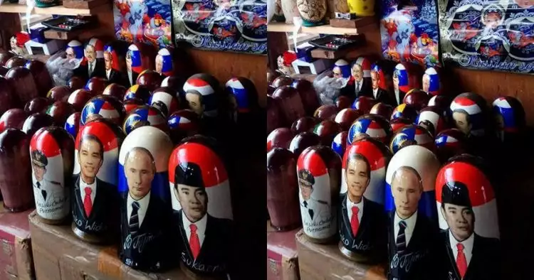 Ada wajah Soekarno, Jokowi dan Ahok di toko souvenir Rusia, keren!