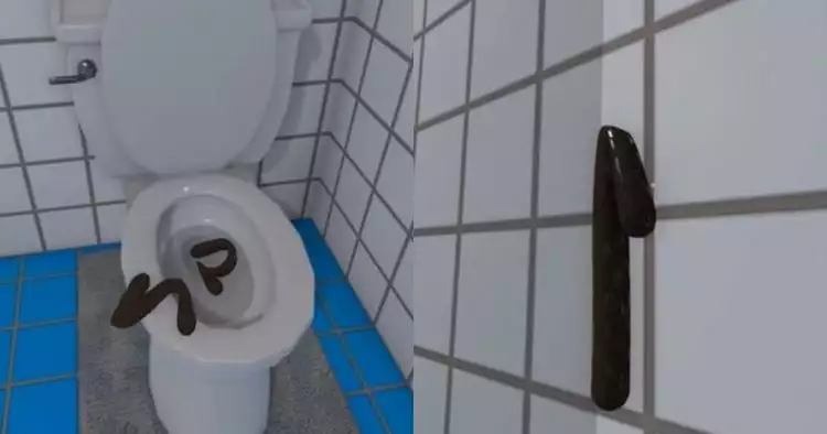 Game simulator kamar mandi ini aneh banget, kotoran bisa melayang