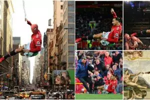 7 Foto editan gokil comeback Ibra bersama MU, bikin lawan ketar-ketir