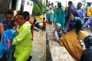 10 Potret evakuasi bencana banjir di Pacitan, semua bahu-membahu