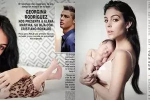 Usia belum sebulan, anak Cristiano Ronaldo sudah jadi cover model