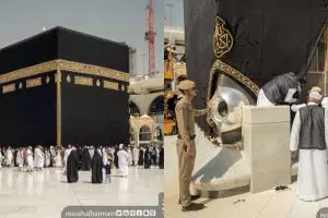 Potret langka penampakan Kabah saat tanpa kain penutup