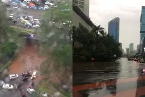 Diguyur hujan lebat, begini 10 potret kondisi Jakarta saat kebanjiran
