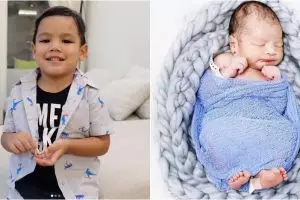 Momen lucunya dua anak Titi Kamal, Juna & baby Kai saat main bareng