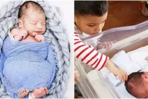 Momen akrab anak pertama Titi Kamal dan adiknya yang baru lahir