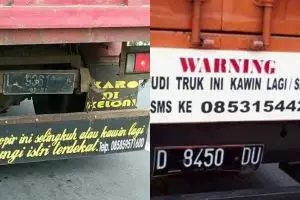 5 Tulisan kocak di truk ini bikin si sopir nggak berani lirik cewek