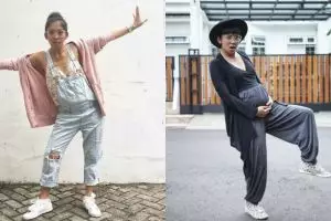 6 Gaya kocak Puti Chitara saat hamil, anti-jaim dan tetap energik