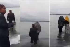 Viral video pasangan selingkuh direndam di laut, hukuman adat di Palu