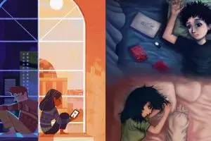 10 Ilustrasi hubungan LDR ini bikin baper, awas mewek