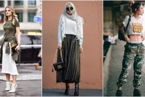 9 Mix and match bertema 'Army Look' untuk cewek ini bisa kamu coba