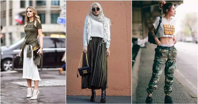 9 Mix and match bertema 'Army Look' untuk cewek ini bisa kamu coba