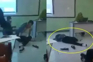 Mahasiswa tidur di lantai saat dosen mengajar ini bikin geleng-geleng
