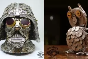 10 Patung unik ini hanya dibuat dari kumpulan jam tangan bekas, wow!